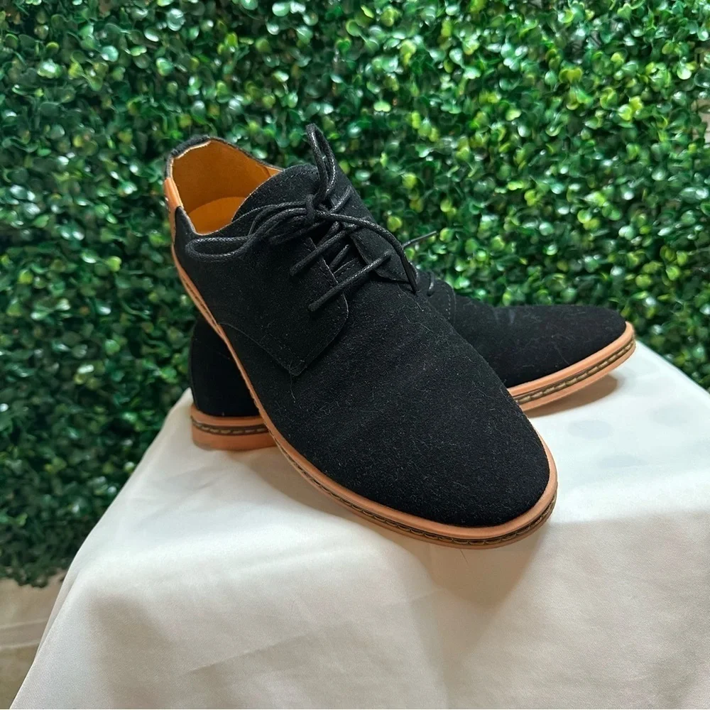 Men's Fashion Casual Solid Lace Up Oxfords Leather Shoes Male Business Size 38